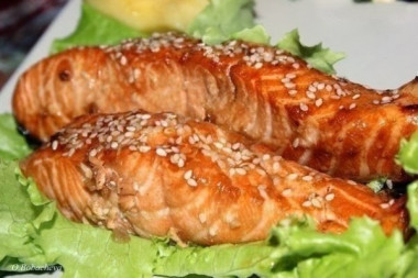  Cемга с соево-медовом соусе