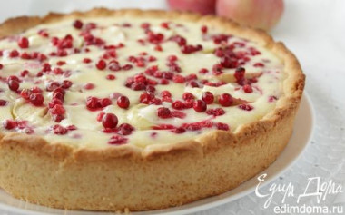 Бруснично-яблочный пирог со сливочным сыром