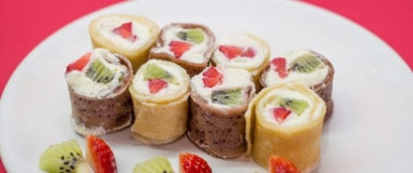 Сладкие роллы из блинов