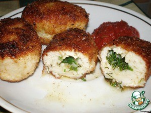 котлеты куринный с начинкой
