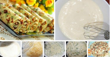 Сырные блины с зеленью