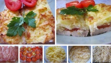 Курица запеченная под тертым картофелем.