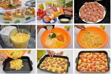Картофельная запеканка с мясными шариками