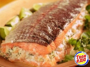 Вкусный фаршированный лосось  