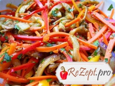 Постный теплый овощной салат 