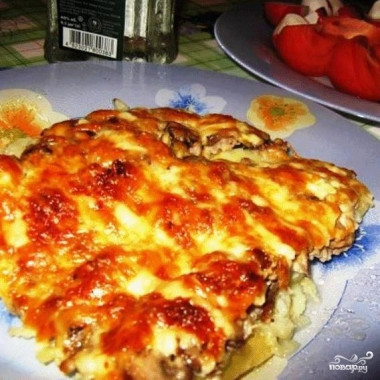 Мясо по-французски" из куриного фарша.