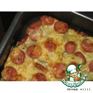 Картофельная запеканка с сосисками