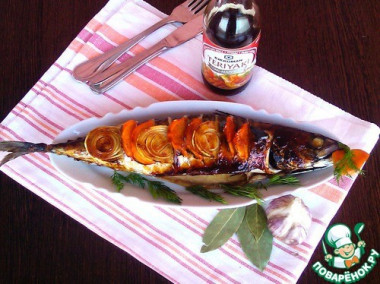 Скумбрия в духовке с овощами