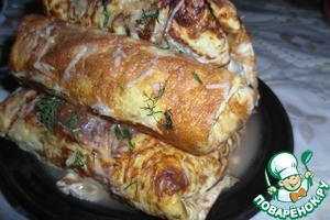 Яичные рулетики с мясной начинкой