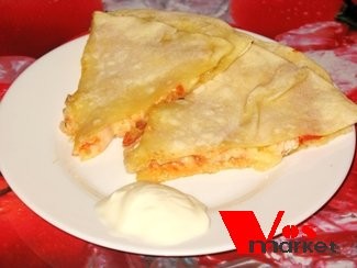 кесадия с курицей...