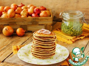 Гороховые оладушки с луком