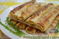 Жареные трубочки из лаваша с сырной начинкой