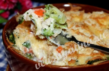  Запеканка из куриного филе с замороженными овощами