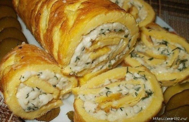 Закусочный омлетный рулет
