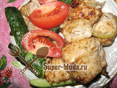 шашлык из курицы в майонезе...