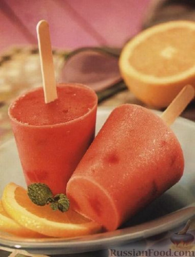 Замороженный клубнично-апельсиновый йогурт