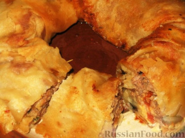 Мясной рулет из лаваша