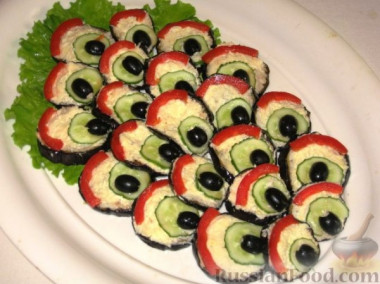 Закуска из баклажанов "Павлиний хвост"