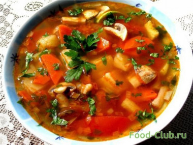 Грибной гуляш в мультиварке