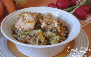 ГРЕЧКА С КУРИЦЕЙ И КАПУСТОЙ В МУЛЬТИВАРКЕ