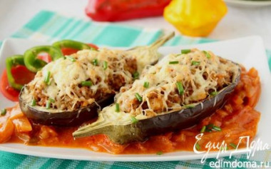 БАКЛАЖАНЫ ФАРШИРОВАННЫЕ, НА ОВОЩНОЙ ПОДУШКЕ В МУЛЬТИВАРКЕ