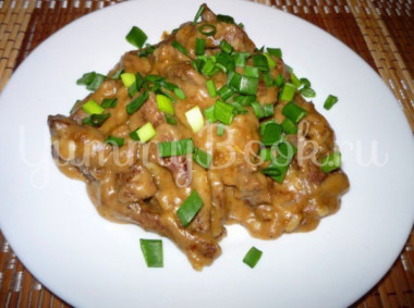 Печень под соусом Бешамель из мультиварки