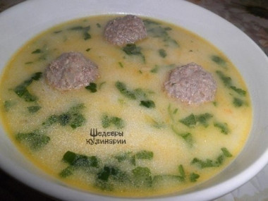 СЫРНЫЙ СУП С ФРИКАДЕЛЬКАМИ 