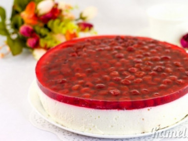 Творожный торт с вишней...