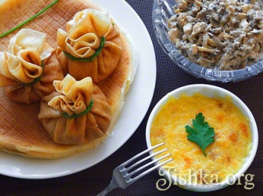 Жульен с курицей и грибами (3 варианта подачи)...