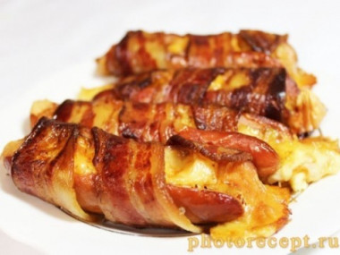 Сосиски с сыром к пиву, запечённые в духовке...