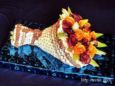 Тортик "Букет с фруктами"