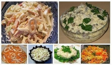 6 простых и вкусных салатов с кальмарами