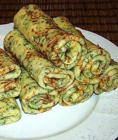 Сырные блинчики с зеленью 