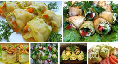ТОП-6 рецептов кабачковых рулетиков.