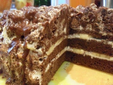 Шоколадно-банановый торт