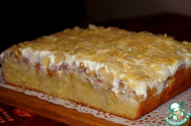 пирог с персиками и грушей