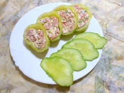 Фаршированный болгарский перец с ветчиной и сыром