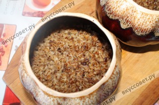 Каша перловая жареная в духовке