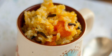 Тыквенная рисовая каша с курагой в мультиварке 