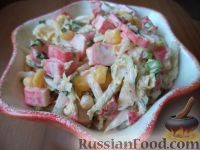 Салат с крабовыми палочками и пекинской капустой...