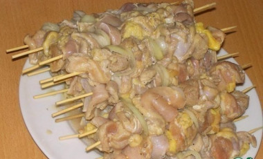 Куриный шашлык с картошкой в духовке...