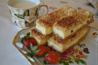 Песочный пирог с творогом...