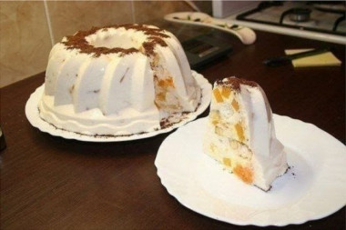 Бланманже с персиками...