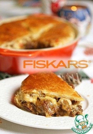 Пирог с мясом, тушеным в пиве