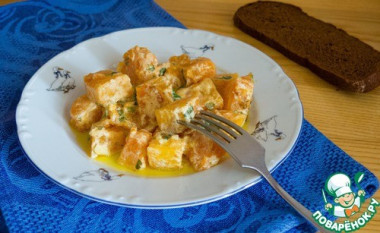 Тыква в сметанно-чесночном соусе