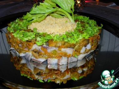 Ингредиенты для "Сельдь с грибами "Новогодний каприз"":