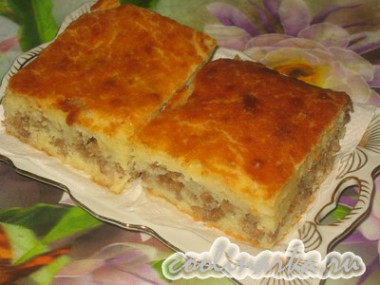 Заливной пирог с мясным фаршем