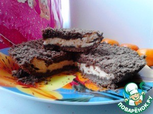 Шоколадная королевская ватрушка с начинкой Топлёное молоко)