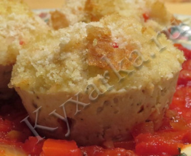 Куриные маффины с овощами и моцареллой