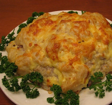 Капустная "горка" из цветной капусты с мясом